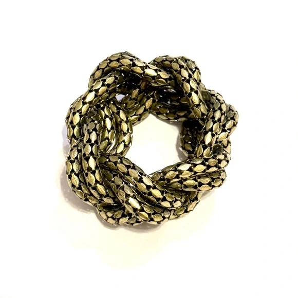 White House Black Market Gold Braided Statement Bracelet - Picture 3 of 6